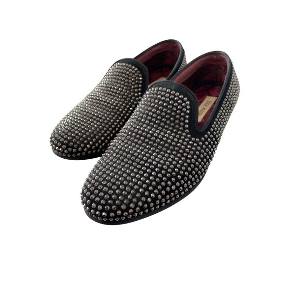 Steve Madden Caviarr Loafers Size 7.5 Studded Leather Slip On Party Evening Wear - Picture 1 of 10